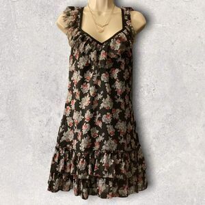 𝅺: : Guess Floral T Back Raw Hem Mini Tank Top Dress : :